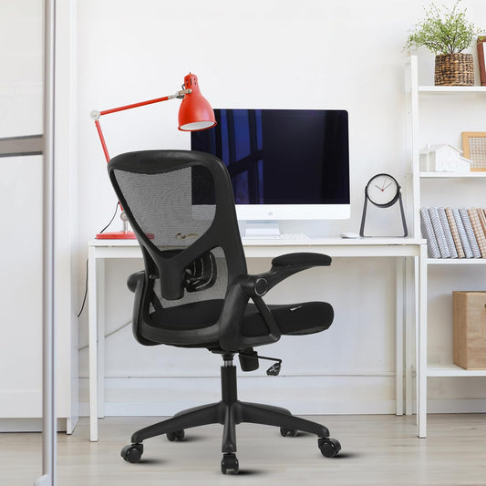 AYLA Office Chair, Ergonomic Desk Chair with Adjustable Lumbar Support and Flip-Up Arms, Breathable Mesh Computer Task Chair for Home Office and Gaming, BIFMA Certified for Quality