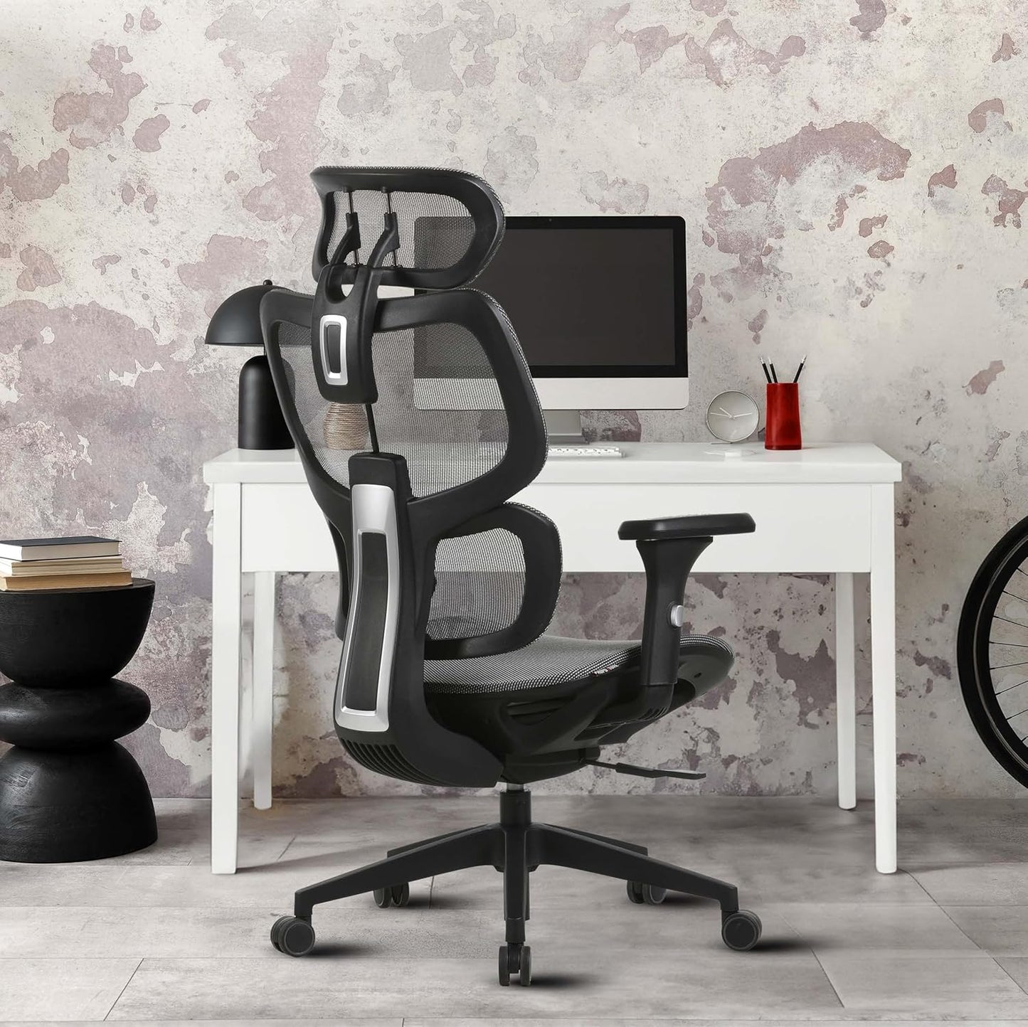 SILAS Ergonomic Office Chair with Headrest, Desk Chair, Lumbar Support, 3D Adjustable Arms, Breathable Mesh Computer Chair for home office and Gaming, BIFMA Quality Certified