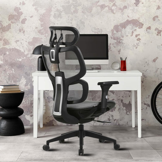 SILAS Ergonomic Office Chair with Headrest, Desk Chair, Lumbar Support, 3D Adjustable Arms, Breathable Mesh Computer Chair for home office and Gaming, BIFMA Quality Certified